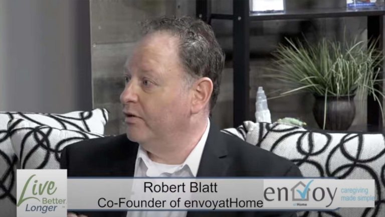 Closeup of Robert Blatt, Co-Founder of envoyatHome giving an interview